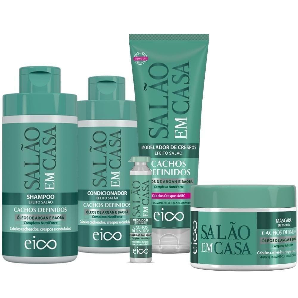 Eico Salão Em Casa Cachos Definidos Crespos 5 Produtos