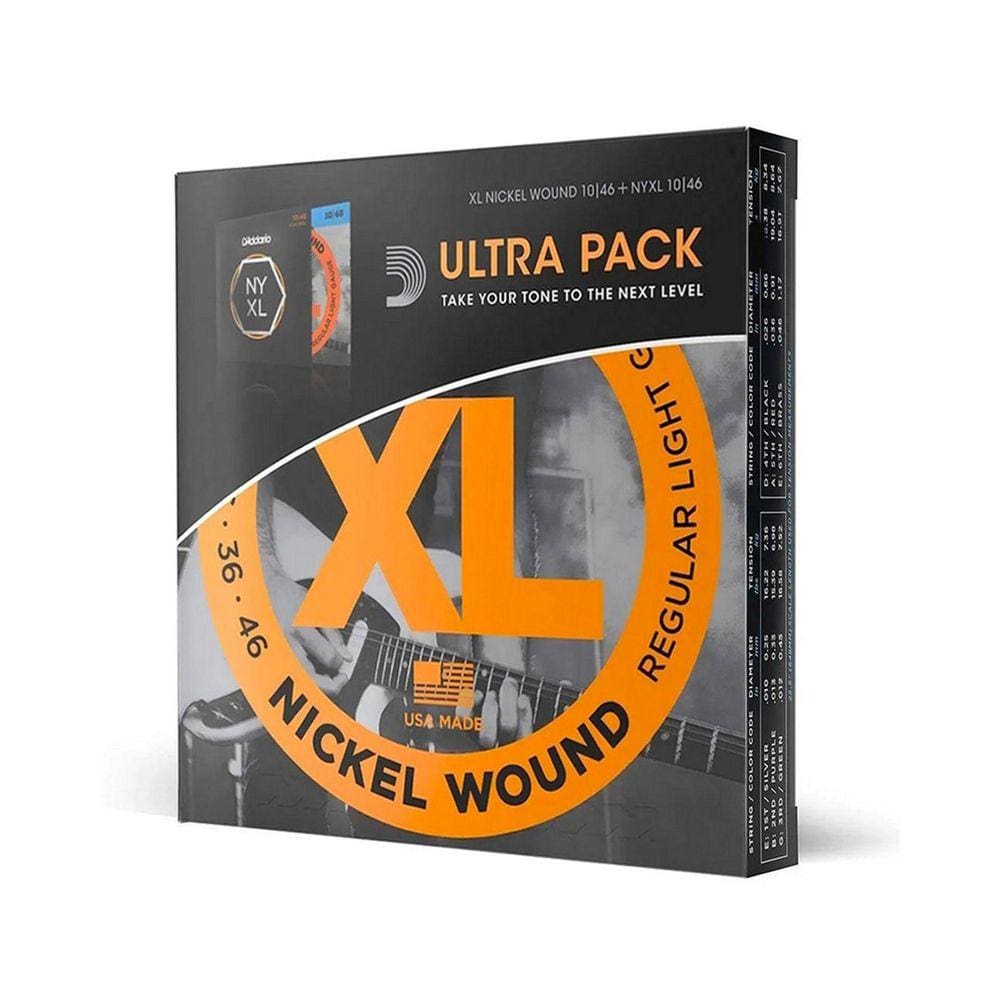 Kit 2 Jogo De Cordas D`Addario 010 Exl110 Nyxl1046