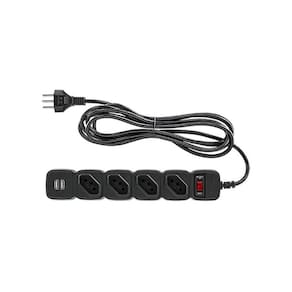 Protetor Eletronico Com 4 Tomadas E 2 Usb - Epe 204 Usb Pt+