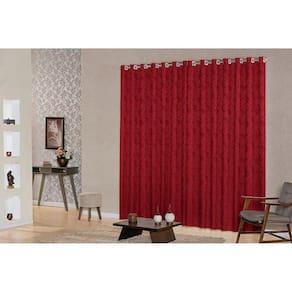 Cortina Sala Jacquard Semi Blackout Vermelho 3,00X2,80