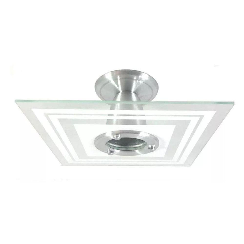 Luminária Plafon Quadrado Branco - Sala, Quarto, Cozinha