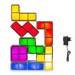 Luminária Abajur Jogo Tetris Montável Led Casa