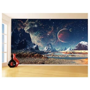 Papel De Parede 3D Espaço Estrelas Planetas 3,5M Nsp166
