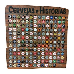 Porta Tampinhas Modelo Rustic - Cervejas Histórias - 150 Un