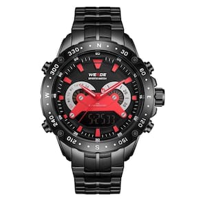 Relógio Masculino Weide Anadigi Wh8501B - Preto E Vermelho