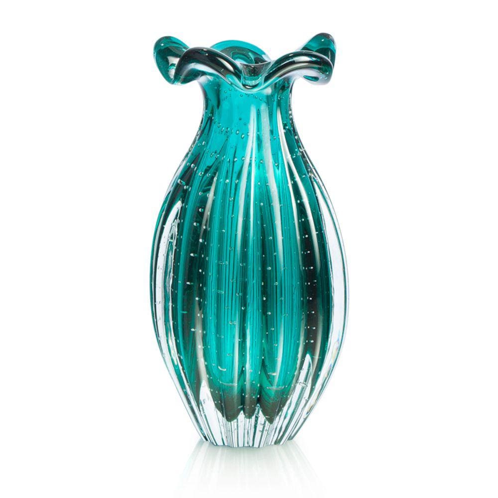 Vaso Trouxinha Em Cristal Murano Esmeralda São Marcos