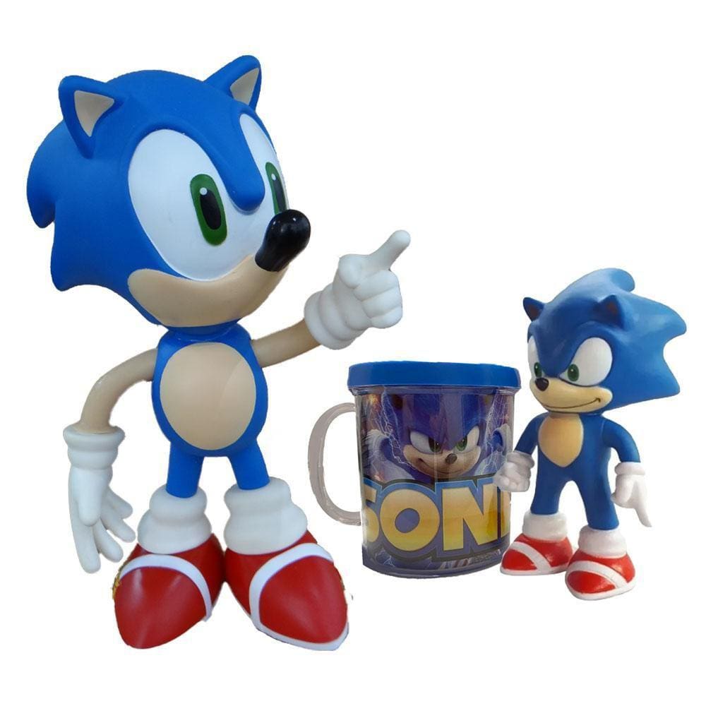 Kit 6 Bonecos Sonic e Seus Amigos Coleção Infantil - Bonecos