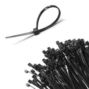 Kit 200 Abraçadeira Plástica De Nylon Enforca Gato Preto Preto