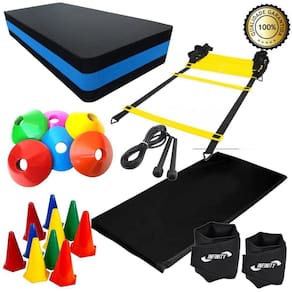 Kit Funcional Com 15 Ítens - Escada +Caneleira4+ Cone+ Prato