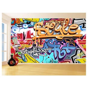 Papel De Parede 3D Arte Graffiti Mural Grafite 3,5M Tra131