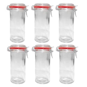 Kit 6 Potes Hermético Vidro Trava Metal 1500Ml Class Home