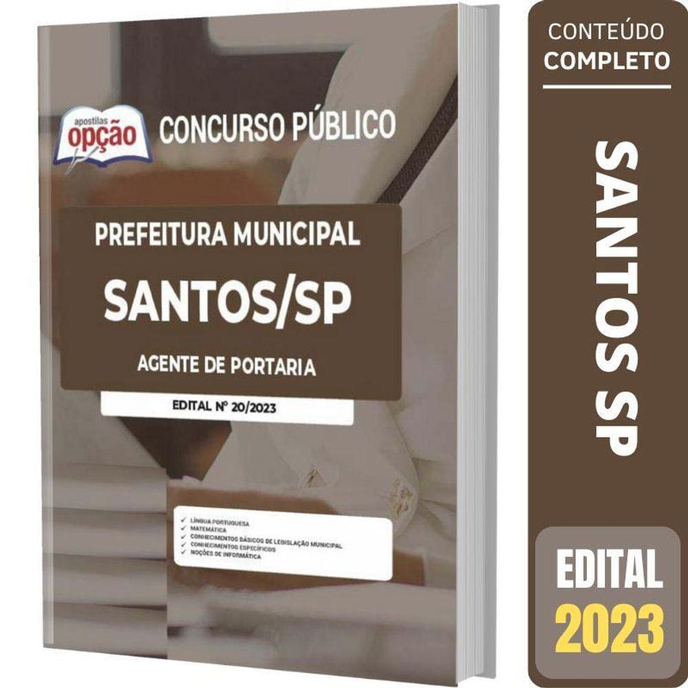 Apostila Concurso Santos Sp - Agente De Portaria