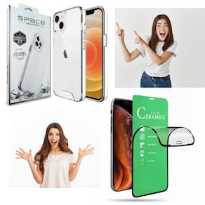 Capa Capinha Case para iPhöne  14 e Película de Cerâmica Borda Preta