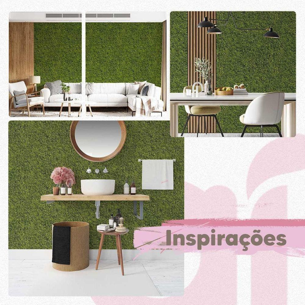 Papel De Parede Adesivo Grama Verde Paisagem 3D 3M