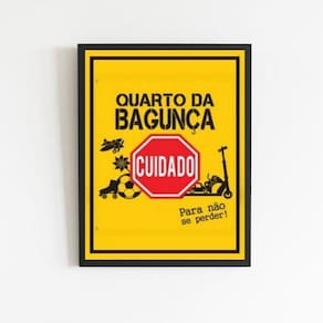 Quadro Placa Quarto Da Bagunça 45X34Cm Branca
