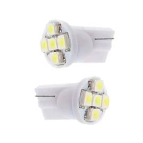 2X Lâmpada Automotiva T10 Cabeça Reta 5Led 12V Super Branca