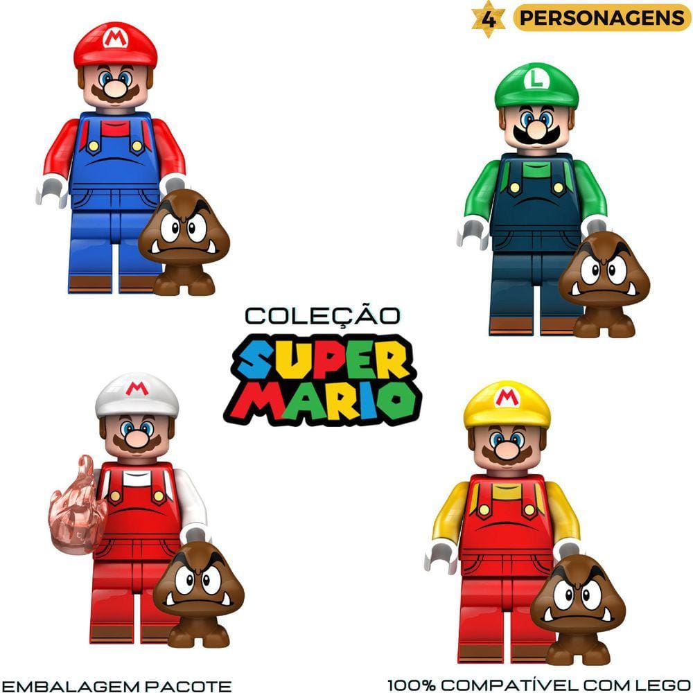 Boneco Personagem Super Mario Bros Articulavel Coleção Jogos