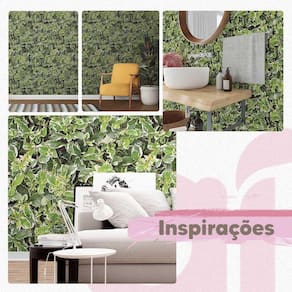 Papel De Parede Folhagem Tipo Ficus Variegata Jardim 3M