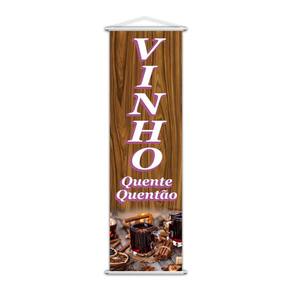 Banner Vinho Quente Quentão Bebidas Xícaras 100x30cm