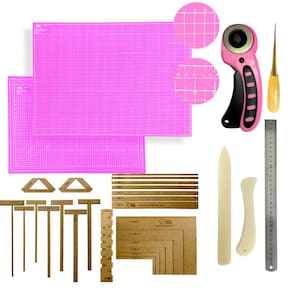 Base de Corte A3 45x30 Mesa Apoio Placa Para Cortar Tecido Papel Kit Cartonagem Encadernação Esquadros Gabarito Scrapbook Cortador de Tecido Papel 45