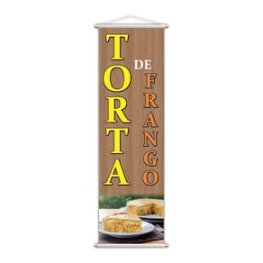 Banner Torta de Frango Comida Lanche Restaurante 100x30cm