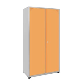 Armário 2 Portas 4 Prateleiras AP403SL Aço Pandin Móveis Cinza/Laraja Picasso