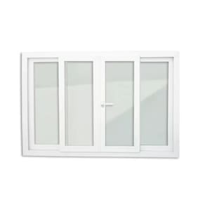 Janela de PVC 100x240cm 4 Folhas com Vidro Liso e Cremona ITEC Brimak Branco