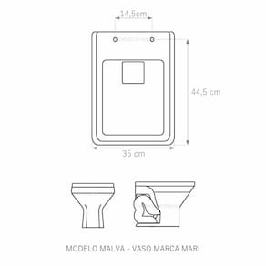 Tampa De Vaso Malva Branco Para Bacia Mari Em Mdf Laqueado