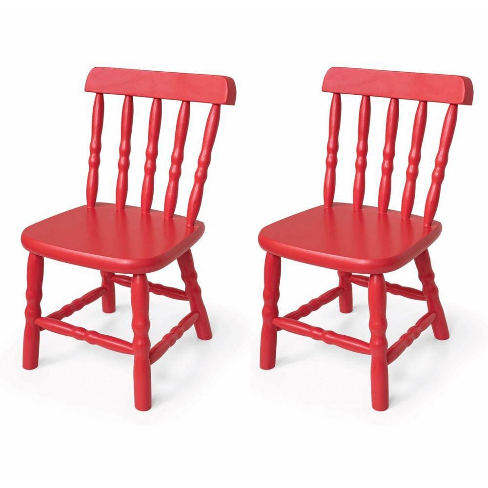 Kit Cadeira Country Infantil Vermelha Ecomóveis Vermelho