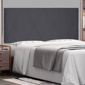 Cabeceira Suspensa Queen 160cm Suede Esmeralda Spezzia Cinza