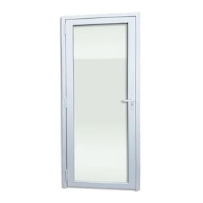 Porta de PVC 216x90cm Com 1 vidro Temperado ITEC Brimak Branco