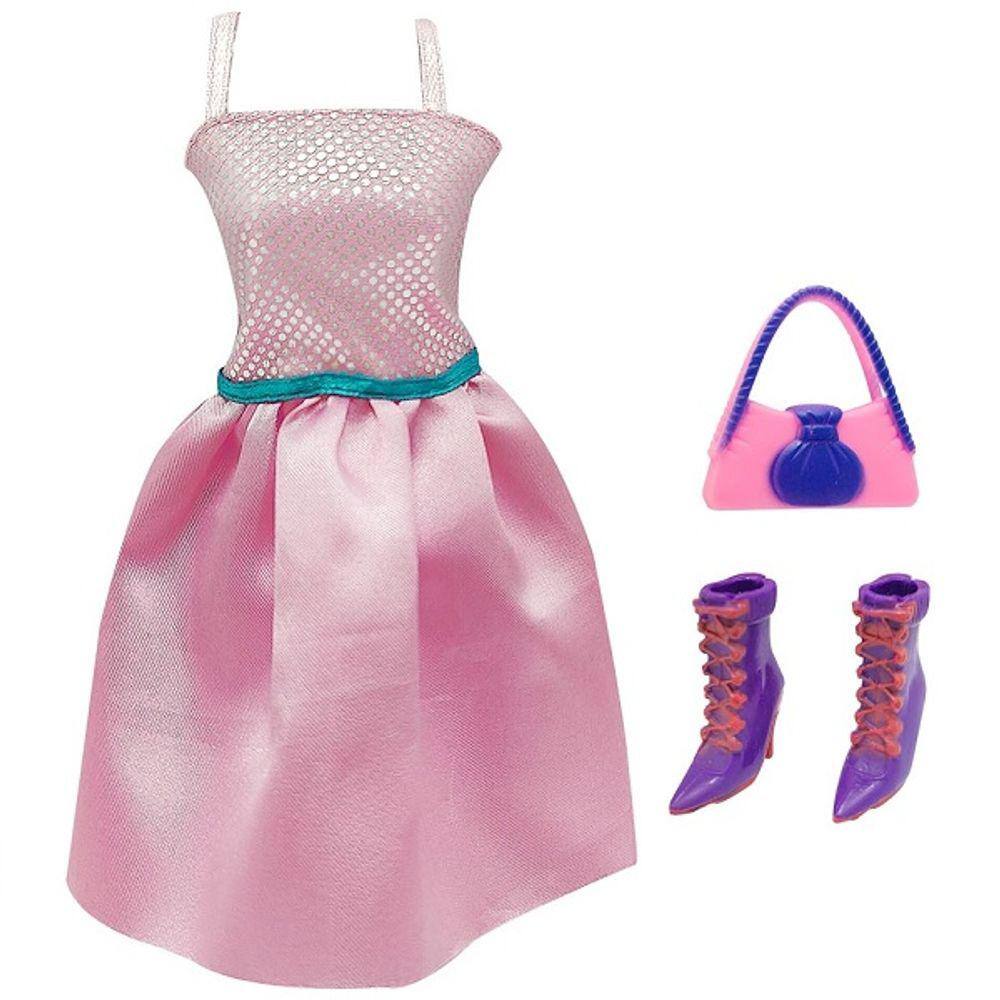 Cartela Coleçao Roupa e Acessorios Belinda Rosa DM TOYS DMT5738