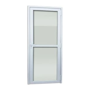 Porta de PVC 216x80cm Com 2 vidros inferior temperado ITEC Brimak Branco
