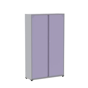 Armário 2 Portas Aço 4 Prateleiras AP409SL Pandin Móveis Cinza/Lilás