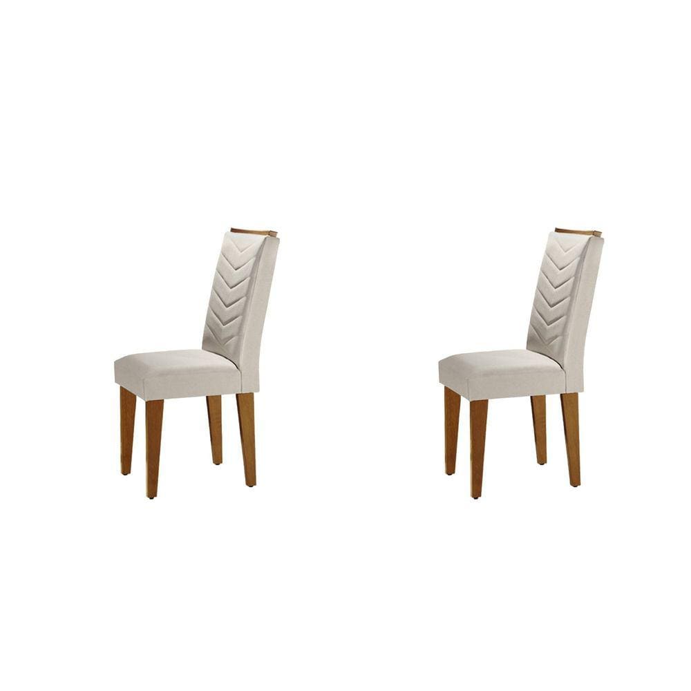 Conjunto 2 Cadeiras Madeira Munique Rufato Veludo Creme/Capuccino