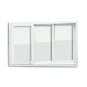 Janela de PVC 100x240cm 3 Folhas com Vidro Liso ITEC Brimak Branco