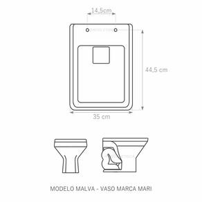 Tampa De Vaso Malva Branco Para Bacia Mari Em Mdf Laqueado