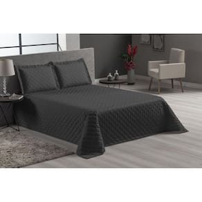 Cobre Leito Para Cama Casal Padrão 4 Peças Matelado Preto