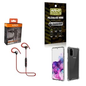 Kit Capinha Samsung S20 Plus Fone Bluetooth E Película 3D