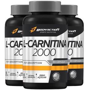 L-Carnitina 2000Mg Com 90 Cápsulas 3 Potes Bodyaction