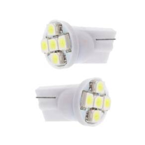 2X Lâmpada Automotiva T10 Cabeça Reta 5Led 12V Super Branca