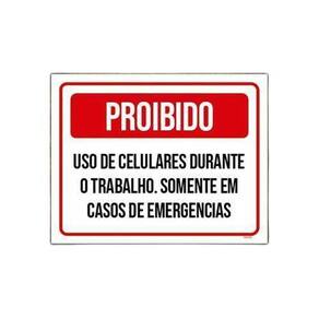 Kit 10 Placas Proibido Uso Celulare Durante Trabalho