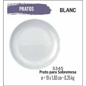 Jogo De Pratos Blanc 06 Sobremesa - Lanche -19Cm Branco