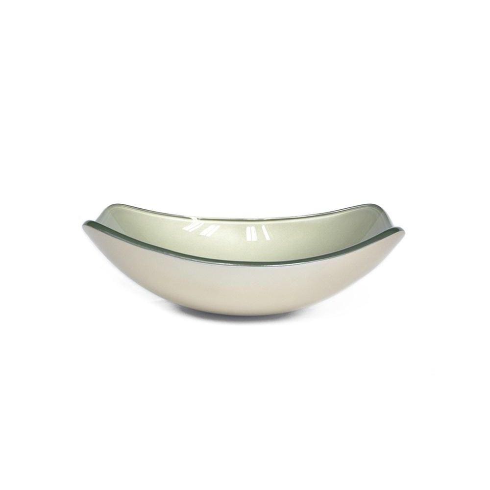 Cuba De Vidro Oval Chanfrada 51Cm Champanhe