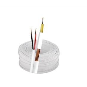 Cabo Coaxial Para Cftv 4Mm 80% - Rolo 100M - Pa Branco