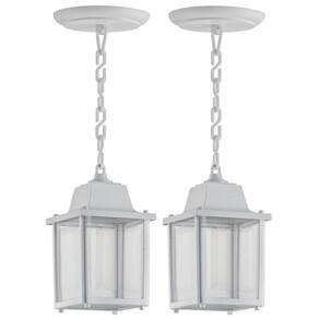 Kit 2 Pendente Externo Colonial Injetado Branco Alz16