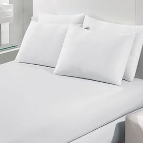 Kit 4 Fronhas 100% Algodão Percal 20 0Fios Bainha Branco