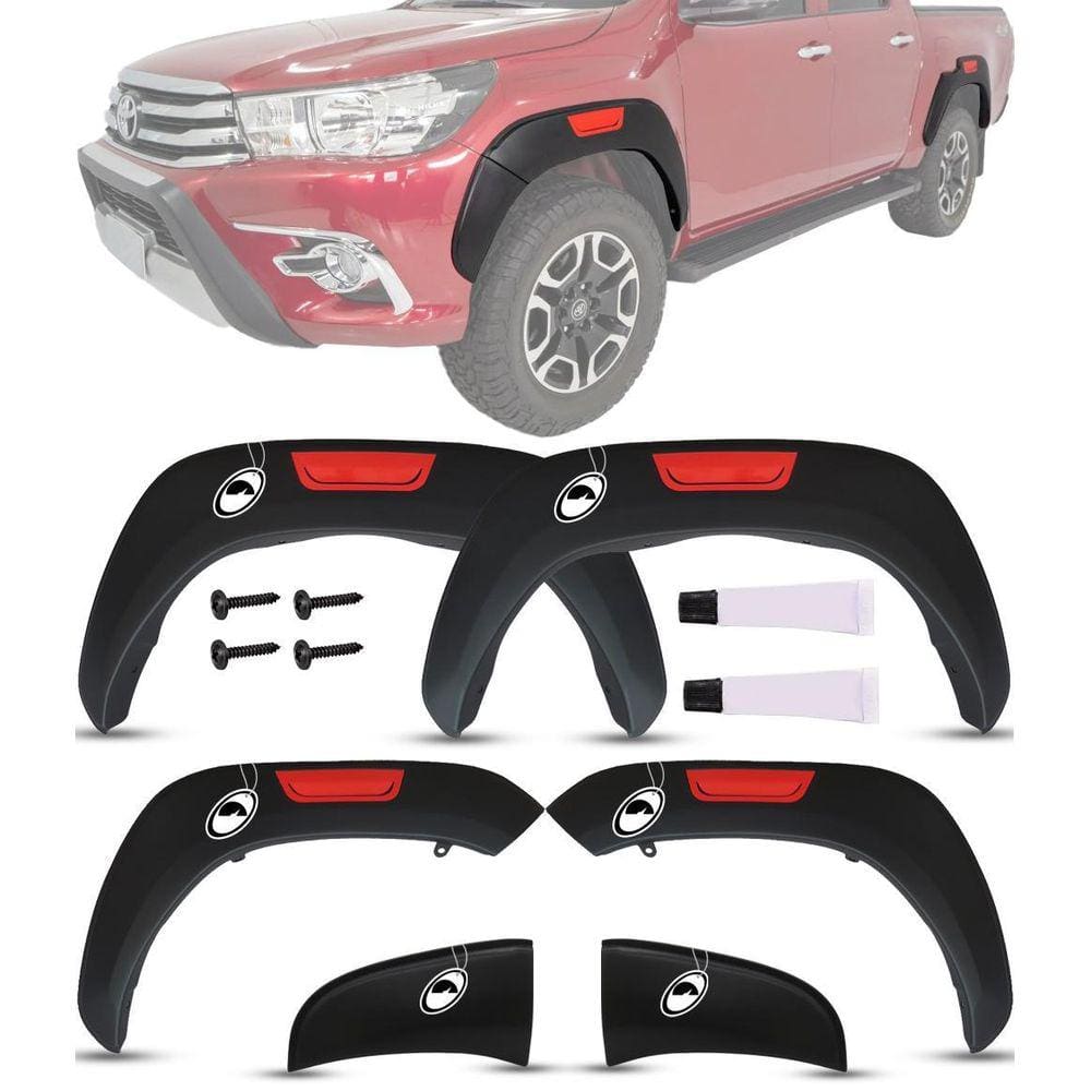 Jogo Alargador De Lama Hilux 2016 Em Diante Preto Tg Poli