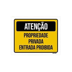 Kit 5 Placas Atenção Propriedade Privada Entrada Proibida
