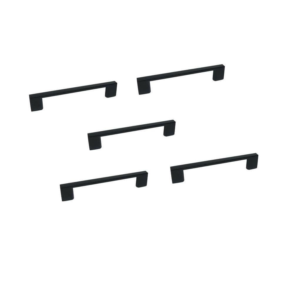Kit 5 Puxador Preto Fosco Il 950 Metal 160Mm Com Parafusos
